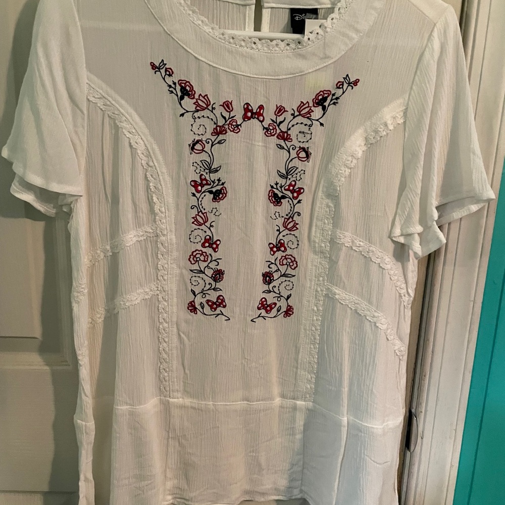 White Disney Embossed Shirt Size Small